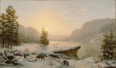 Mortimer L. Smith, American, 1840-1896, Winter Landscape, 1878, oil on canvas, Unframed: 30 × 50