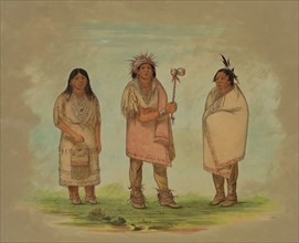 George Catlin, American, 1796-1872, Left Hand with His Wife and Son, 1841, watercolor, Image: 14