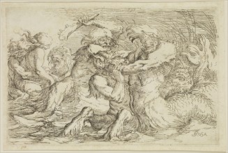 Salvator Rosa, Italian, 1615-1673, Combat of Tritons, 17th century, etching printed in black ink on