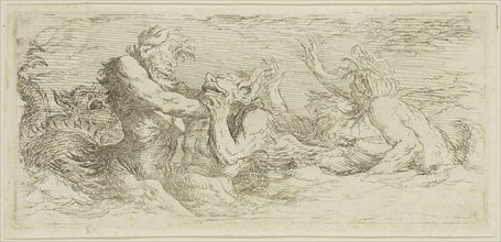 Salvator Rosa, Italian, 1615-1673, Battling Tritons, 17th century, etching printed in black ink on