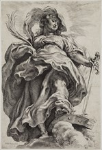 Peter Paul Rubens, Flemish, 1577-1640, Saint Catherine of Alexandria, ca. 1620, etching and