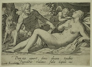 Aegidius Sadeler II, Flemish, 1570-1629, Satyr Approaching Venus, between late 16th and early 17th