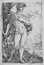 Barthel Beham, German, 1502-1540, Hercules with the Harpies, 1525, engraving printed in black ink