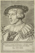 Barthel Beham, German, 1502-1540, Emperor Ferdinand I, 1531, engraving printed in black ink on laid