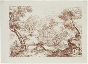 F. Torond, English, after Annibale Carracci, Italian, 1560-1609, Landscape, 18th century, etching