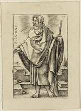 Hans Sebald Beham, German, 1500-1550, Judas, ca. 1545, Engraving printed in black ink on wove