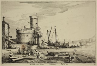 Jan van de Velde, Dutch, 1593-1641, after Gerard van der Horst, Dutch, River Landscape with Inn and