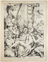 Enea Vico, Italian, 1523-1567, Descent from the Cross, between 1523 and 1567, engraving printed in