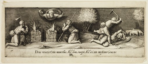 Francesco Villamena, Italian, 1566-1624, after Raphael, Italian, 1483-1520, Cain and Abel's