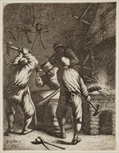 Jan Joris van Vliet, Dutch, 1600-1730, Blacksmith at Work, 1635, etching printed in black ink on