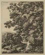 Anthonie Waterloo, Dutch, 1610-1690, Dog Drinking from a Stream, 17th century, etching printed in