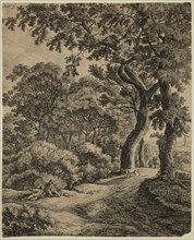 Anthonie Waterloo, Dutch, 1610-1690, Two Travelers Resting in the Woods, 17th century, etching