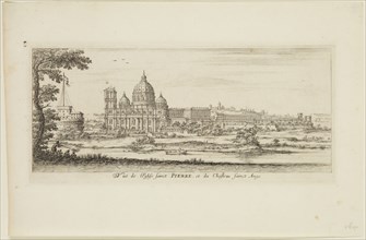 Francois Collignon, French, 1609-1657, View of Saint Peters and Castle of Saint Angelo, Rome,