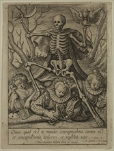Jerome Wierix, Netherlandish, 1553-1619, Death Triumphing over All That Is in the World, the Lust