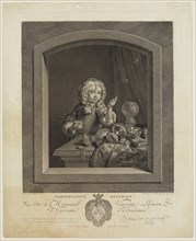Johann Georg Wille, German, 1715-1808, after Frans van Mieris, Dutch, 1635-1681, Absent-minded
