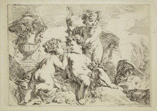 Jacob de Wit, Dutch, 1695-1754, Allegorical Children's Group, 18th century, etching printed in