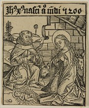 Michael Wohlgemut, German, 1434-1519, Nativity of Christ, ca. 1493, woodcut printed in black ink on