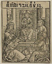 Michael Wohlgemut, German, 1434-1519, Christ Among the Doctors in the Temple, ca. 1493, woodcut