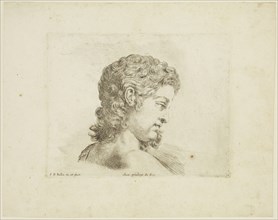 Stefano della Bella, Italian, 1610-1664, Head of a Young Man, Profile Turned Right, ca. 1641,