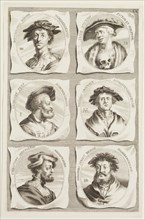 Jacob von Sandrart, German, 1630-1708, Portraits of Barthel Beham, Jakob Binck, Georg Pencz,