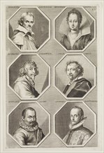 Jacob von Sandrart, German, 1630-1708, Portraits of Orazio Gentileschi, Artemesia Gentileschi,