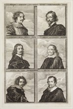 Jacob von Sandrart, German, 1630-1708, Portraits of Stefano della Bella, Paul Pontius, Lucas