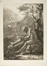 Jean Jacques de Boissieu, French, 1736-1810, Saint Jerome, 1797, etching printed in black ink on