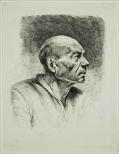 Jean Jacques de Boissieu, French, 1736-1810, Head of an Old Man, 1770, etching printed in black ink