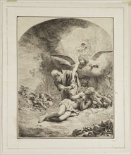 Ferdinand Bol, Dutch, 1616-1680, Abraham Offering Isaac, 17th Century, Etching and engraving