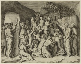 Guilio di Antonio Bonasone, Italian, 1498-1580, after Parmigianino, Italian, 1503-1540, Moses