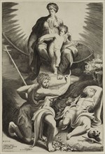 Guilio di Antonio Bonasone, Italian, 1498-1580, after Parmigianino, Italian, 1503-1540, Virgin and