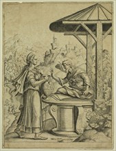 Cornelis Bos, Netherlandish, 1506-1564, Christ at the Well of Samaria, 1548, engraving printed in