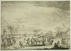 Pieter Bout, Flemish, 1658-1719, The Sleigh on Ice, late 17th/early 18th Century, etching printed