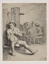 Andries Dirksz Both, Dutch, 1609-1645, after Adrian Brouwer, Dutch, 1605-1638, Sleeping Peasant on