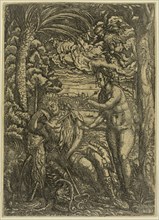 Hans Burgkmair, German, 1473-1531, Venus and Mercury, 1520, etching printed in black ink on wove?