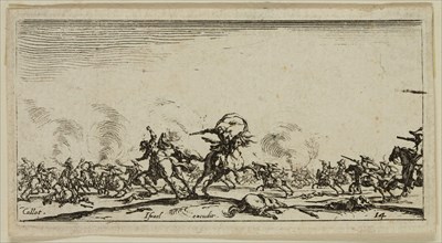 Jacques Callot, French, 1592-1635, Le combat au pistolet, between 1632 and 1634, etching printed in