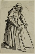 Jacques Callot, French, 1592-1635, La mendiante aux bequilles, early 17th century, etching printed