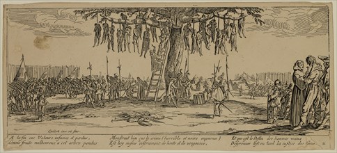 Unknown (French), after Jacques Callot, French, 1592-1635, La pendaison, between late 18th and 19th