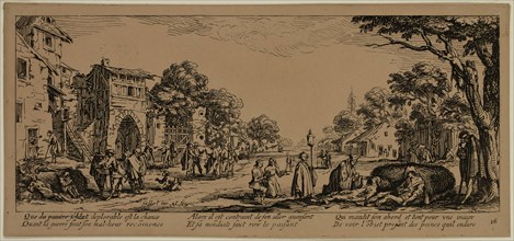 Unknown (French), after Jacques Callot, French, 1592-1635, Les mourants sur le bord des routes,