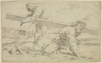 Simone Cantarini, Italian, 1612-1648, Carrying of the Cross, between 1612 and 1648, etching printed