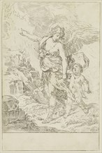 Simone Cantarini, Italian, 1612-1648, Guardian Angel, between 1612 and 1648, etching printed in