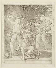Gian Jacopo Caraglio, Italian, 1500-1570, Hercules Killing the Hydra of Lerna, between 1500 and