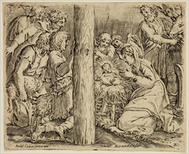 Annibale Carracci, Italian, 1560-1609, Adoration of the Shepherds, ca. 1606, etching and engraving