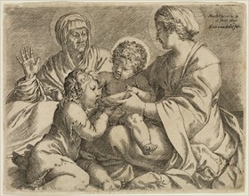 Annibale Carracci, Italian, 1560-1609, Madonna and Child with Saints Elizabeth and John the
