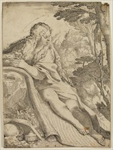 Annibale Carracci, Italian, 1560-1609, Penitent Magdalene, 1591, etching and engraving printed in