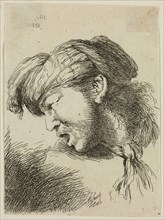 Giovanni Benedetto Castiglione, Italian, 1616 - 1670, Man Wearing a Small Turban and a Tie Fastened