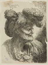 Giovanni Benedetto Castiglione, Italian, 1616 - 1670, Old Man Wearing a Turban Ornamented with Fur,