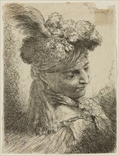 Giovanni Benedetto Castiglione, Italian, 1616 - 1670, Young Man Wearing a Fur Headdress with a