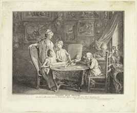 Daniel Nikolaus Chodowiecki, German, 1726-1801, Cabinet d'un peintre, 1771, engraving printed in