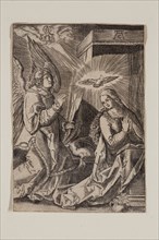 Allaert Claesz, Netherlandish, 1508-1638, after Albrecht Dürer, German, 1471-1528, Annunciation,